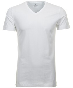 Ragman Uni V-Neck Bodyfit Single Jersey 2Pack T-Shirt White