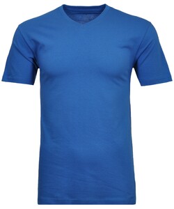 Ragman Uni V-Neck Single Jersey T-Shirt Blauw