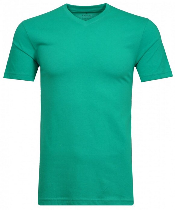 Ragman Uni V-Neck Single Jersey T-Shirt Persian Green