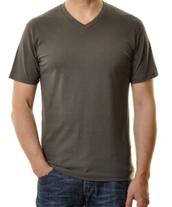Ragman Uni V-Neck Single Jersey T-Shirt Slate