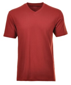 Ragman Uni V-Neck Single Jersey T-Shirt Wine Red