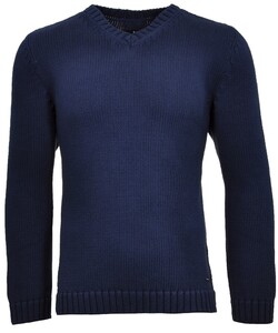 Ragman V-Neck Bold Knit Pullover Trui Night Blue