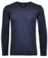 Ragman V-Neck Pima Cotton Luxury Longsleeve T-Shirt Donker Blauw