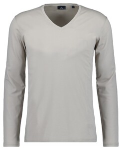 Ragman V-Neck Pima Cotton Luxury Longsleeve T-Shirt Light Beige