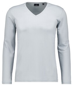 Ragman V-Neck Pima Cotton Luxury Longsleeve T-Shirt Light Silver