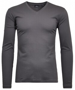 Ragman V-Neck Pima Cotton Luxury Longsleeve T-Shirt Slate