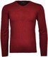 Ragman V-Neck Supersoft Cotton Cashmere Knitted Elbow Patches Pullover Terra Red