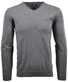 Ragman V-Neck Supersoft Cotton Cashmere Knitted Elbow Patches Trui Grijs