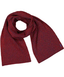 Ragman Wool Rib Knit Scarf Rust Red