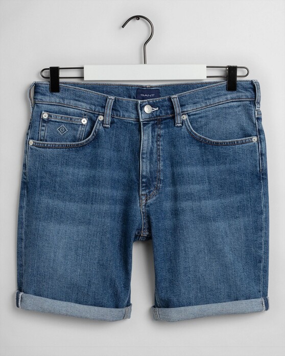 Regular Gant Jeans Shorts Bermuda Semi Light Indigo Worn In