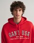 Relaxed Gant USA Hoodie Kangaroo Pocket Pullover Rich Red