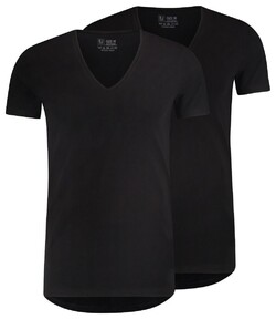 RJ Bodywear 2Pack Everyday Nijmegen Deep V-Neck T-Shirt Underwear Black