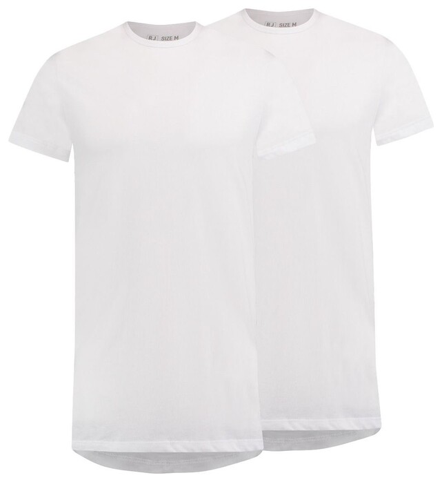 RJ Bodywear 2Pack Everyday Utrecht Round Neck Extra Length T-Shirt Underwear White