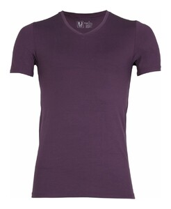 RJ Bodywear Pure Color V-hals T-Shirt Ondermode Aubergine