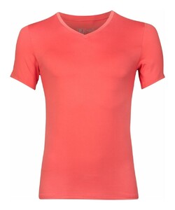 RJ Bodywear Pure Color V-hals T-Shirt Ondermode Coral