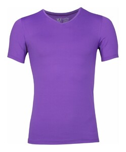 RJ Bodywear Pure Color V-hals T-Shirt Ondermode Paars