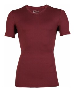 RJ Bodywear Pure Color V-hals T-Shirt Ondermode Port Red