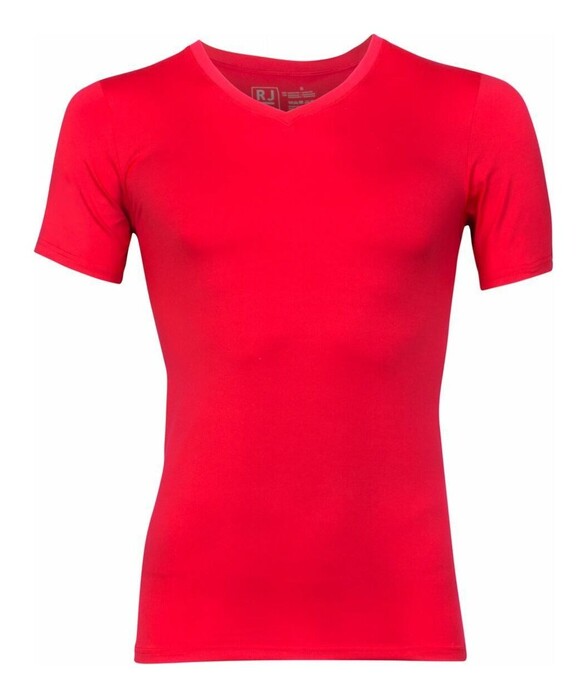 RJ Bodywear Pure Color V-hals T-Shirt Ondermode Rood