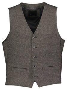 Roy Robson Allover Fine Pattern Texture Waistcoat Dark Brown Melange