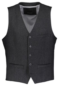 Roy Robson Allover Fine Pattern Texture Waistcoat Dark Gray