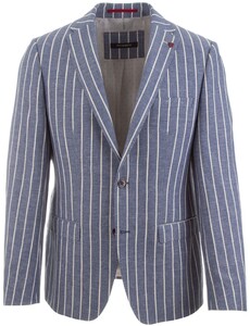 Roy Robson Bold Striped Jacket Mid Blue