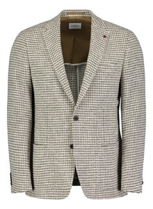 Roy Robson Cotton Blend Pied-de-Poule Colbert Licht Bruin