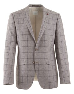 Roy Robson Cotton-Linen Blend Check Colbert Beige