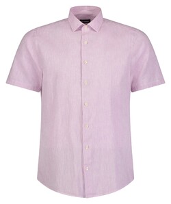 Roy Robson Cotton Linnen Subtle Mélange Short Sleeve Overhemd Donker Roze