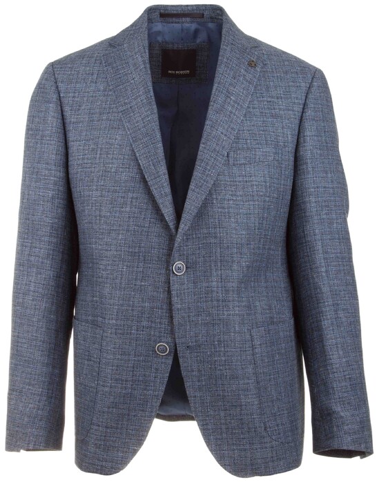 Roy Robson Faux Check Structure Colbert Midden Blauw