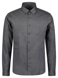 Roy Robson Faux-Uni Tone on Tone Buttons Overhemd Zwart