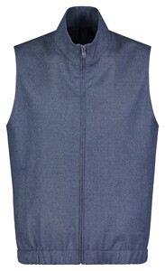 Roy Robson High Zip Closure Wool No Sleeves Waistcoat Blue