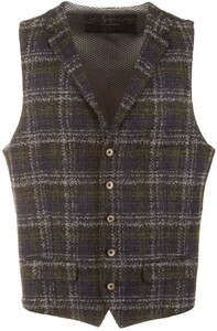 Roy Robson Intertwined Check Gilet Forest