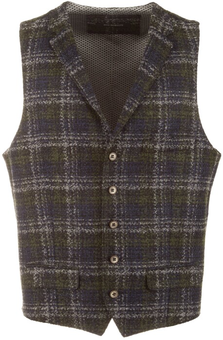 Roy Robson Intertwined Check Waistcoat Forest