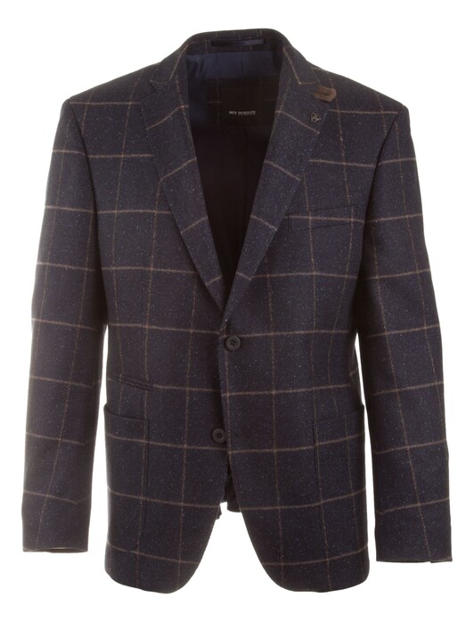 Roy Robson Lanificio Light Tweed Check Colbert Donker Blauw