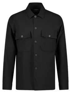 Roy Robson Large Buttons Double Chest Pocket Overshirt Black