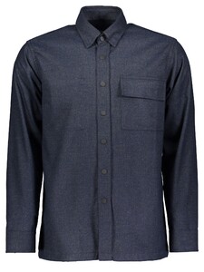 Roy Robson Push Button Closure Solid Color Overshirt Donker Blauw
