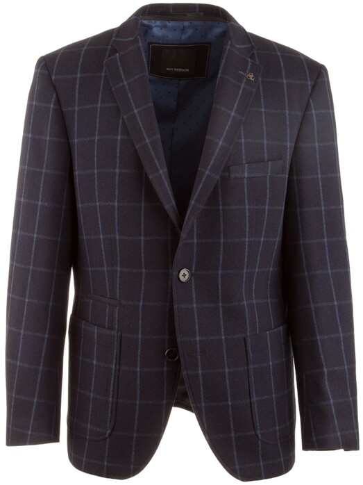 Roy Robson Regular Fit Outside Jacket Check Colbert Navy