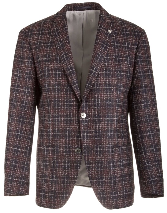 Roy Robson Shape Fit Bordeaux Check Fantasy Jacket Blue-Red