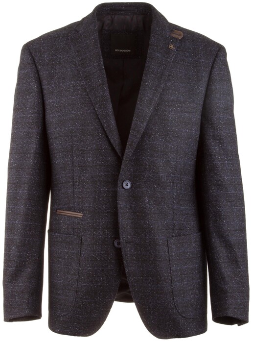 Roy Robson Shape Fit Donegal Check Jacket Dark Evening Blue