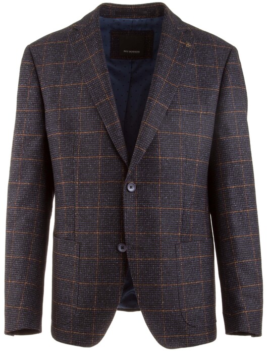 Roy Robson Shape Fit Navy-Brown Check Colbert