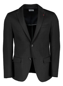 Roy Robson Slim Fit Cupro blend Jersey Colbert Zwart