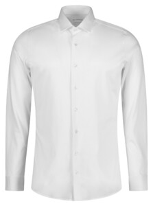 Roy Robson Slim Uni Color Cotton Tone on Tone Buttons Overhemd Wit