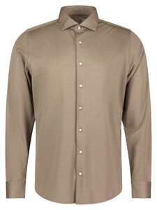 Roy Robson Solid Color Cotton Blend Tonal Buttons Overhemd Licht Bruin