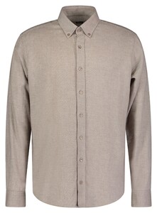 Roy Robson Solid Color Cotton Button-Down Tonal Buttons Overhemd Bruin