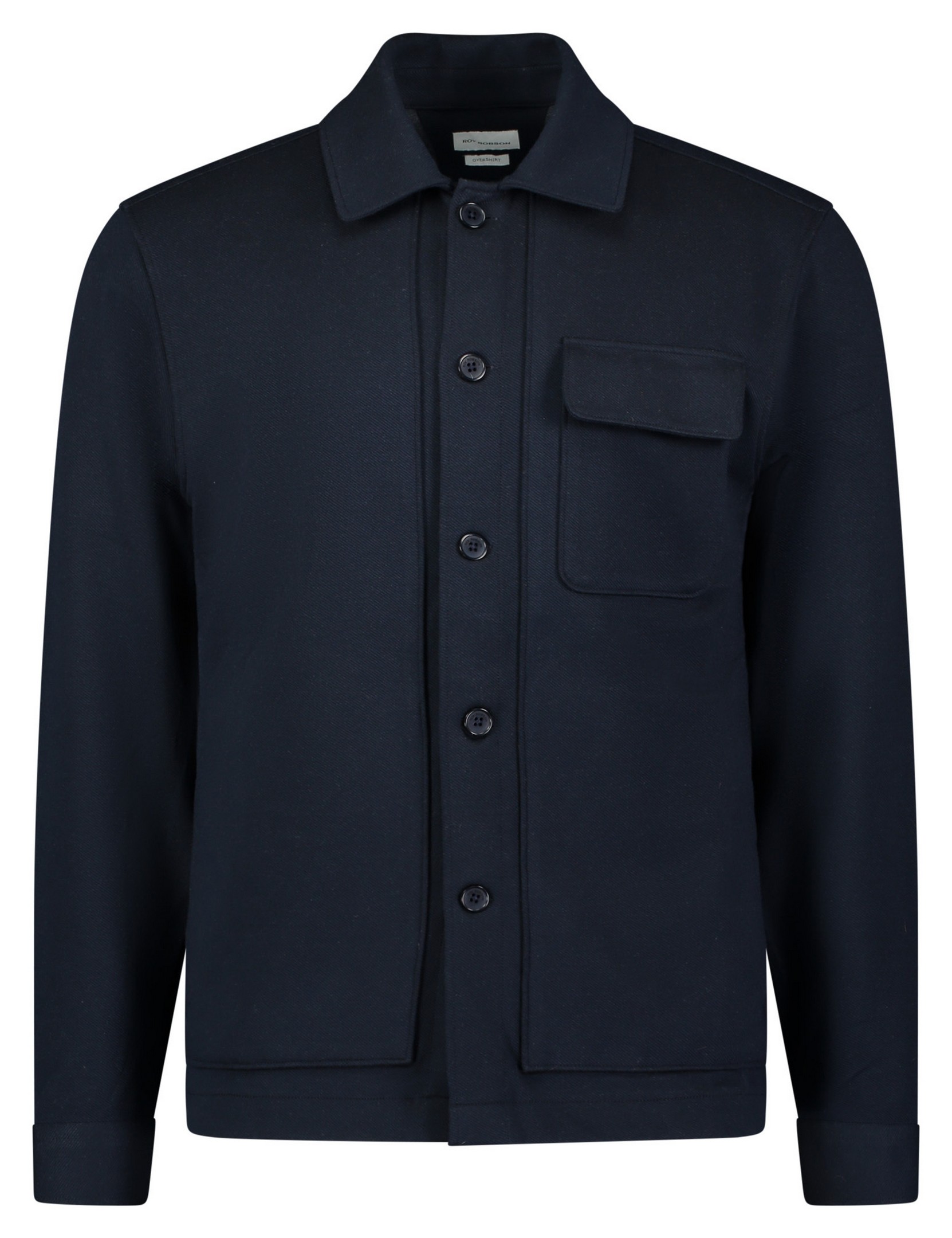 Roy Robson Solid Color Large Buttons Overshirt Navy