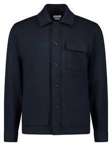 Roy Robson Solid Color Large Buttons Overshirt Navy
