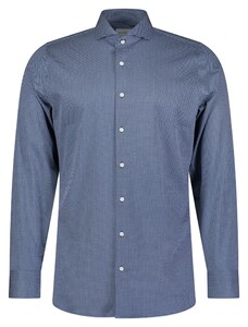 Roy Robson Sportive Shark Collar Allover Mini Pattern Overhemd Donker Blauw