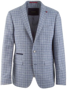 Roy Robson Structured Check Colbert Blauw