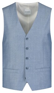 Roy Robson Subtle Faux-Uni Diagonal Mini Check Pattern Gilet Licht Blauw