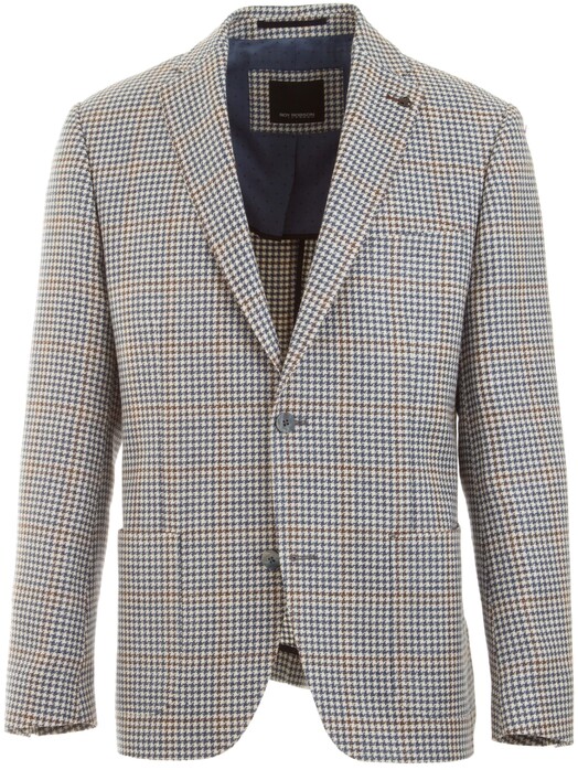 Roy Robson Subtle Pied-de-Poule Check Jacket Blue